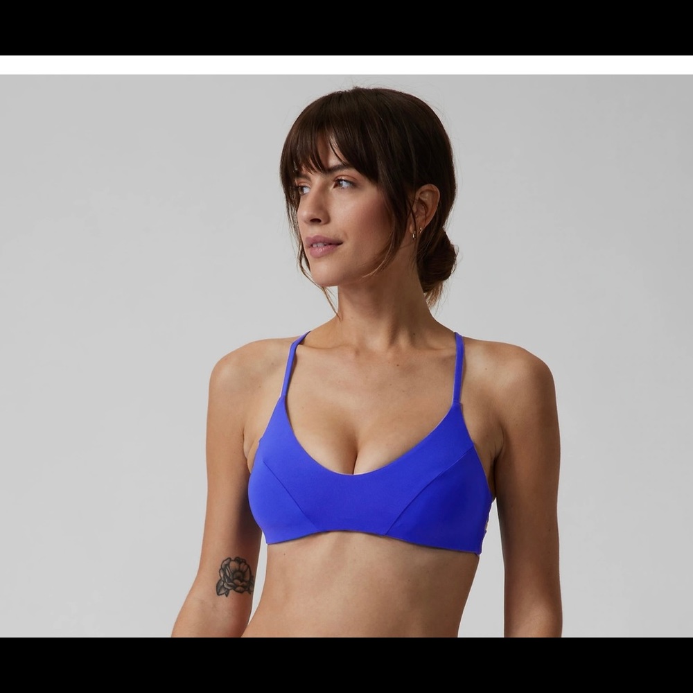 NWT blue triangle bikini top